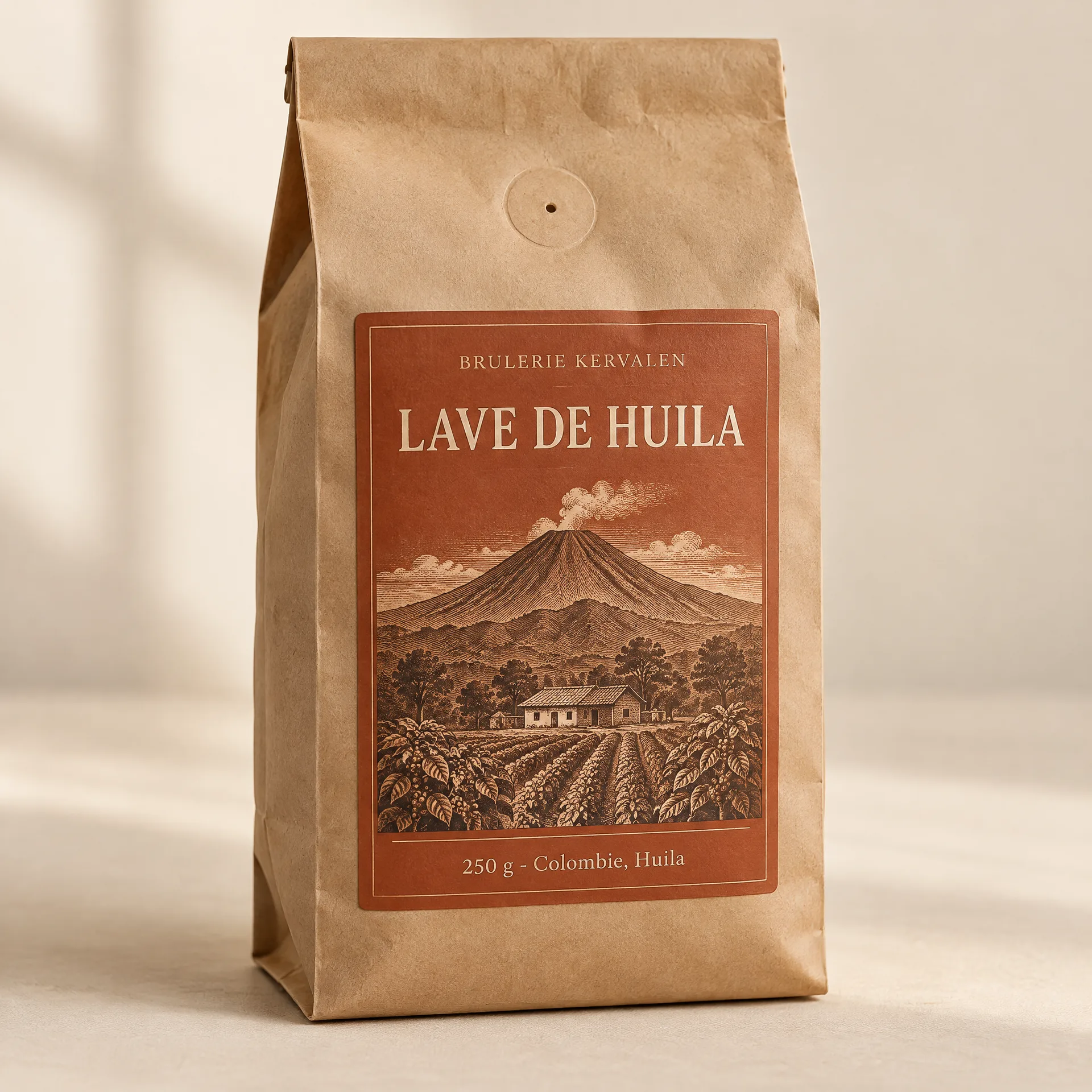 Sachet de café Lavé de Huila, torréfaction artisanale Kervalen