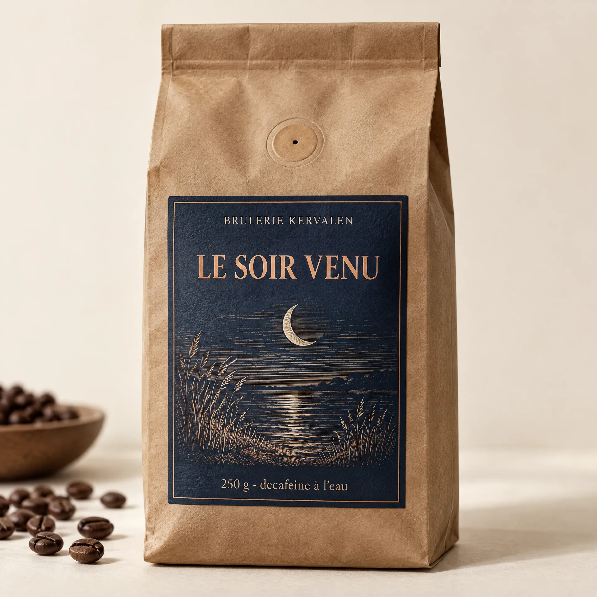Sachet de café Le soir venu, torréfaction artisanale Kervalen