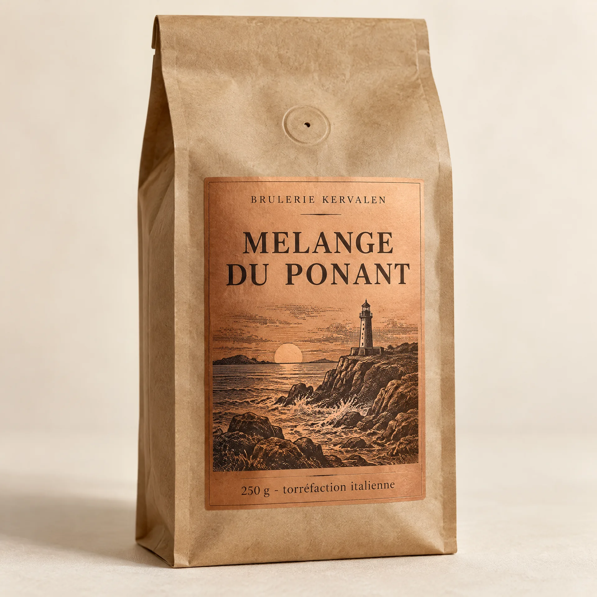 Sachet de café Mélange du Ponant, torréfaction artisanale Kervalen